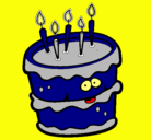 Dibujo Pastel de cumpleaños 2 pintado por keke