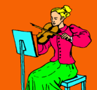 Dibujo Dama violinista pintado por celina