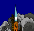 Dibujo Lanzamiento cohete pintado por ludmila