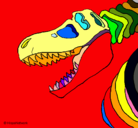 Dibujo Esqueleto tiranosaurio rex pintado por pfjmc