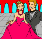 Dibujo Princesa y príncipe en el baile pintado por milagrosbradley