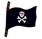 Dibujo Bandera pirata pintado por paula