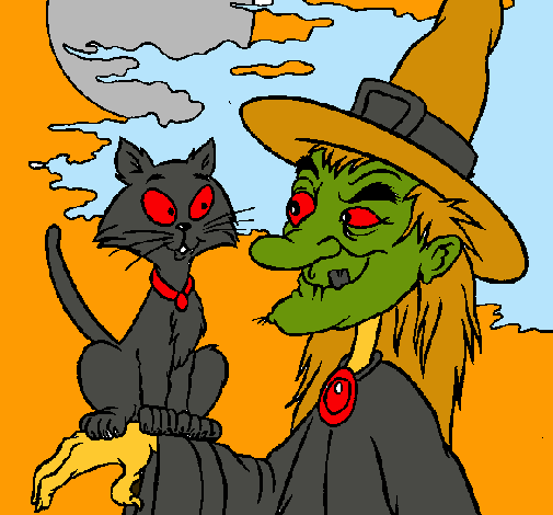 Bruja y gato