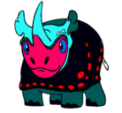 Dibujo Rinoceronte pintado por rfff