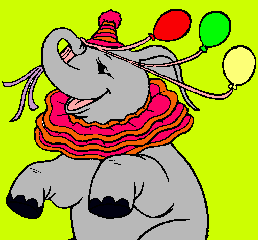 Elefante con 3 globos