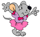 Dibujo Rata con vestido pintado por popstar