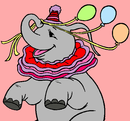 Elefante con 3 globos