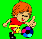 Dibujo Chico jugando a fútbol pintado por paulasanchezmartin