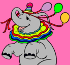 Dibujo Elefante con 3 globos pintado por carlamaria