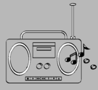 Dibujo Radio cassette 2 pintado por maximo