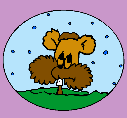 Ardilla en bola de nieve