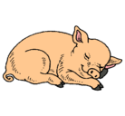 Dibujo Cerdo durmiendo pintado por javi