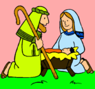 Dibujo Adoran al niño Jesús pintado por mariacamila25