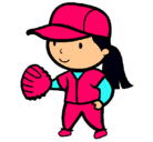 Dibujo Jugadora de béisbol pintado por Maria.