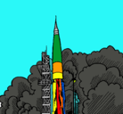 Dibujo Lanzamiento cohete pintado por nacho