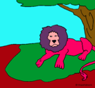 Dibujo Rey león pintado por quico