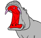 Dibujo Hipopótamo con la boca abierta pintado por itycjmcjvjEONkohjlykhjbed