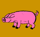 Dibujo Cerdo con pezuñas negras pintado por nohemi