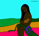 Dibujo Madre con su bebe pintado por meemeeeemeem