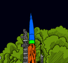 Dibujo Lanzamiento cohete pintado por victor