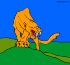 Dibujo Tigre con afilados colmillos pintado por gonzalo