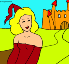 Dibujo Princesa y castillo pintado por mada