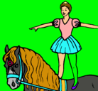 Dibujo Trapecista encima de caballo pintado por CANDELA