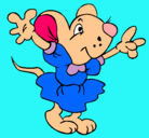 Dibujo Rata con vestido pintado por paulam