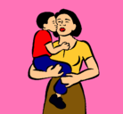 Dibujo Beso maternal pintado por rafael