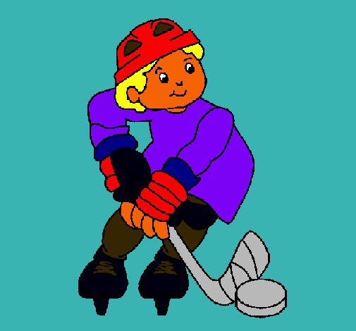 Niño jugando a hockey