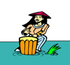 Dibujo Mujer tocando el bongó pintado por mrbongo