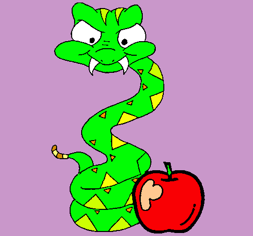 Serpiente y manzana