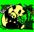 Dibujo Mama panda pintado por toniense