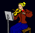 Dibujo Dama violinista pintado por EMILIA