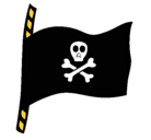 Dibujo Bandera pirata pintado por hellokitti