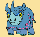Dibujo Rinoceronte pintado por Chichi