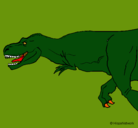 Dibujo Tiranosaurio rex pintado por AZUL