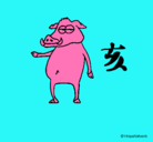 Dibujo Cerdo  pintado por chachan