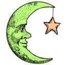 Dibujo Luna y estrella pintado por luna