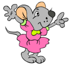 Dibujo Rata con vestido pintado por kiara