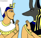 Dibujo Ramsés y Anubis pintado por Lotus