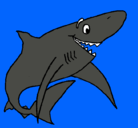 Dibujo Tiburón alegre pintado por dian
