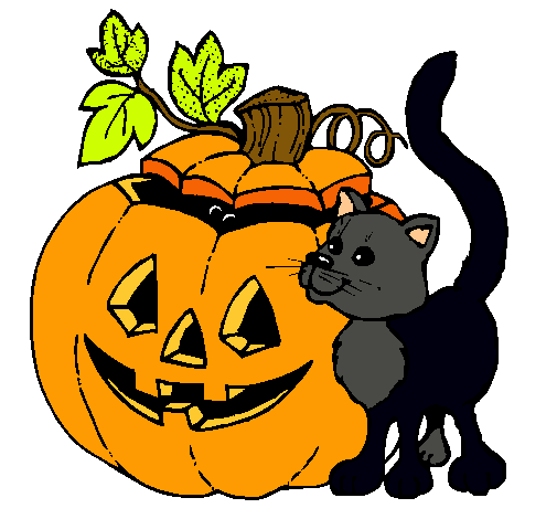 Calabaza y gato