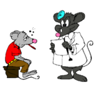 Dibujo Doctor y paciente ratón pintado por patricia