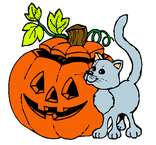 Calabaza y gato