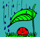 Dibujo Mariquita protegida de la lluvia pintado por Alexandra