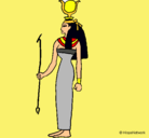 Dibujo Hathor pintado por MARI