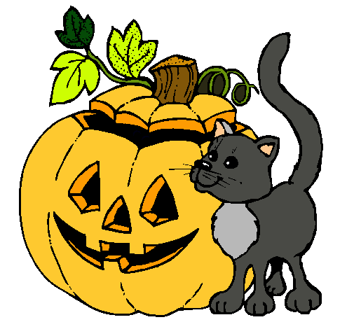 Calabaza y gato