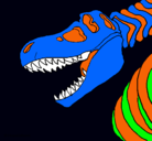 Dibujo Esqueleto tiranosaurio rex pintado por iker