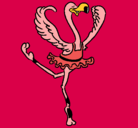 Dibujo Avestruz en ballet pintado por carlita
